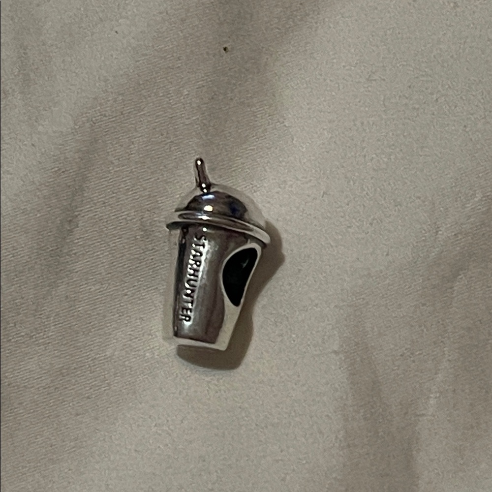 Pandora Sterling Silver 925 Coffee Cup Charm with Star Hunter Engraved on Side - Picture 10 of 10